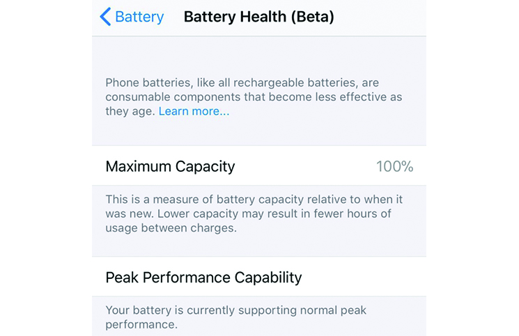 iPhone battery health