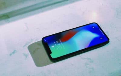 Black Phone on a Countertop
